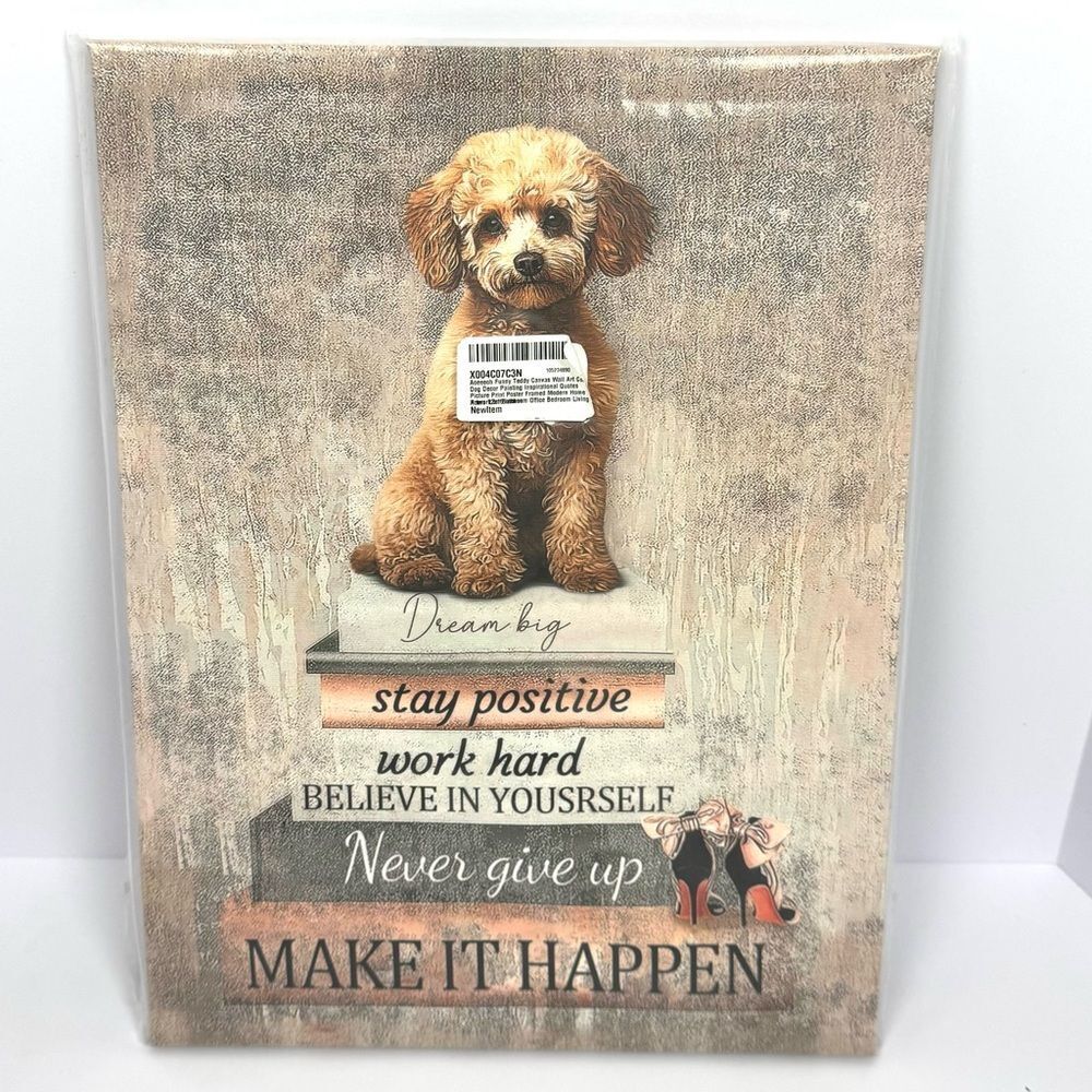 Inspirational Dog Canvas Wall Art 16x12